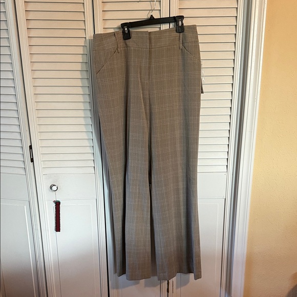 Rafaella Pants - Rafaella Women's Beige Checkered Trousers